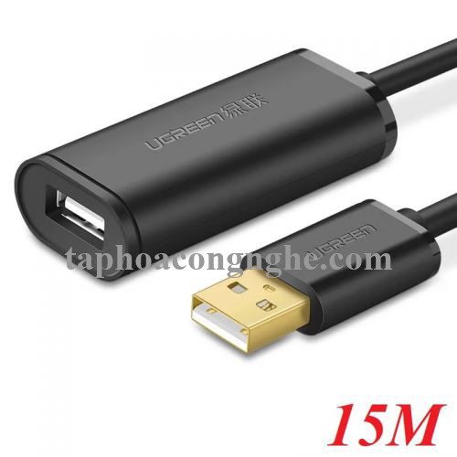 Ugreen 10323 15M màu Đen Cáp tín hiệu nối dài USB 2.0 có chip khuếch đại cao cấp US121 30010323